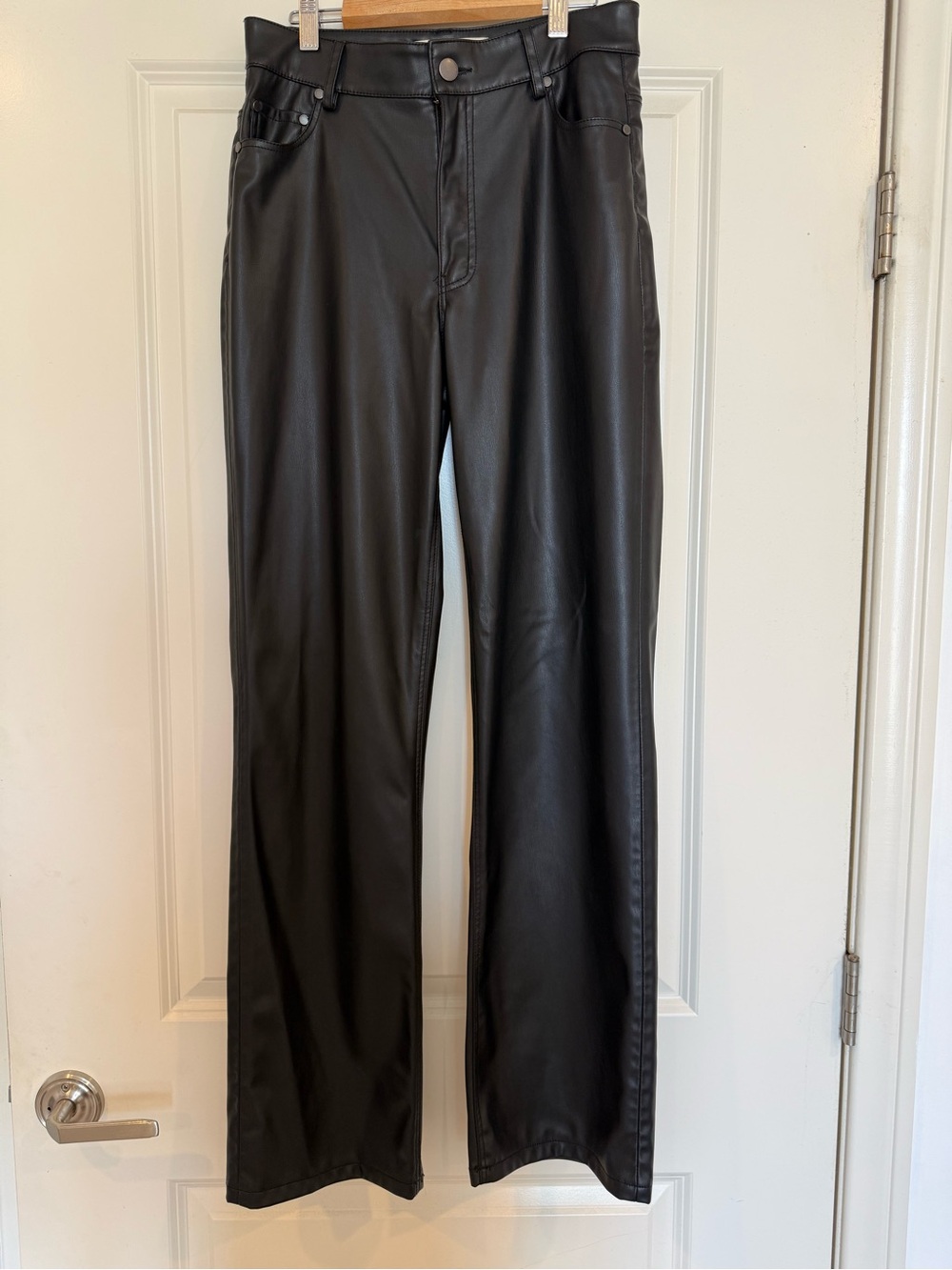 Zara Black Faux Leather Pants size 4